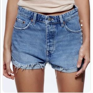 Zara high rise denim shorts